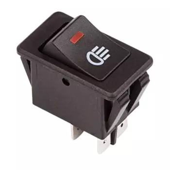 Выключатель Rexant 36-4440 клавишный 12V 35А (4с) ON-OFF с красной LED подсветкой (ASW-17D)