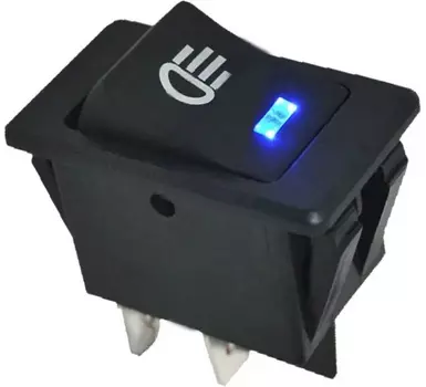 Выключатель Rexant 36-4443 клавишный 12V 35А (4с) ON-OFF с синей LED подсветкой (ASW-17D)