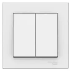 Выключатель Schneider Electric ATN000152 AtlasDesign, 2-клавишный, сх.5, 10АХ, в сборе, белый
