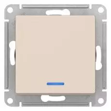 Выключатель Schneider Electric ATN000213 AtlasDesign, 1-клавишный, с подсветкой, сх.1а, 10АХ, механизм, бежевый