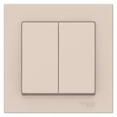 Выключатель Schneider Electric ATN000252 AtlasDesign, 2-клавишный, сх.5, 10АХ, в сборе, бежевый