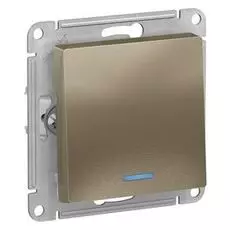 Выключатель Schneider Electric ATN000513 AtlasDesign, 1-клавишный, с подсветкой, сх.1а, 10АХ, механизм, шампань