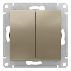 Выключатель Schneider Electric ATN000551 AtlasDesign, 2-клавишный, сх.5, 10АХ, механизм, шампань