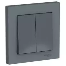 Выключатель Schneider Electric ATN000752 AtlasDesign, 2-клавишный, сх.5, 10АХ, в сборе, грифель