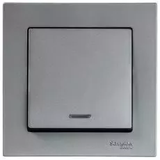 Выключатель Schneider Electric ATN000913 AtlasDesign, 1-клавишный, с подсветкой, сх.1а, 10АХ, механизм, сталь