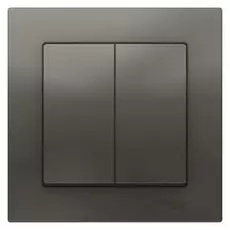 Выключатель Systeme Electric ATN000952 AtlasDesign, 2-клавишный, сх.5, 10АХ, в сборе, сталь