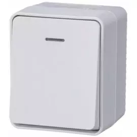 Выключатель Schneider Electric ATN540113 AtlasDesign PROFI IP54 О/У 1-клавишный с подсветкой 10 АХ, белый