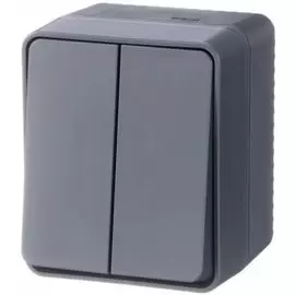 Выключатель Systeme Electric ATN544051 AtlasDesign PROFI IP54 О/У 2-клавишный 10 АХ, антрацит