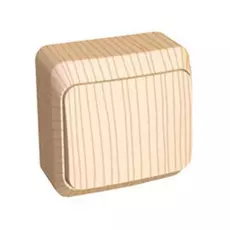 Выключатель Schneider Electric BA10-001D Этюд 1-клавишный, наружный,10 А, 220/250 В, 3680 Вт, IP20, в сборе (сх. 1) (сосна)