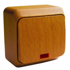 Выключатель Schneider Electric BA10-005T Этюд 1-клавишный, с подсветкой, наружный, 10 А, 220/250 В, 3680 Вт, IP20, в сборе (сх. 1) (темный бук)