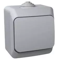 Выключатель Schneider Electric BA10-041C Этюд 1-клавишный, наружный, 250 В, 3680 Вт, IP44 (серый)