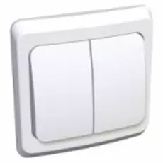 Выключатель Schneider Electric BC10-002B Этюд 2-клавишный, скрытый, 10 А, 220/250 В, IP20, в сборе (сх.5.) (белый)