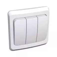 Выключатель Schneider Electric BC10-003B Этюд 3-клавишный, скрытый, 10 А, 220/250 В, IP20, в сборе (сх.1+1+1) (белый)