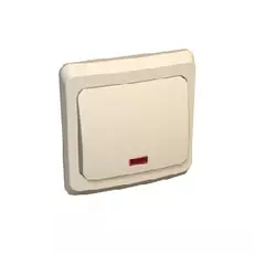 Выключатель Schneider Electric BC10-005K Этюд 1-клавишный, с подсветкой, скрытый, 10 А, 220/250 В, IP20, в сборе (сх.1) (кремовый)