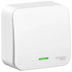 Выключатель Schneider Electric BLNVA061111 1-клавишный с подсветкой 6А, 250B, изолир. пластина (белый) наруж