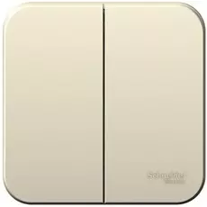 Выключатель Schneider Electric BLNVA065012 2-клавишный 6А, 250B, изолир. пластина Молочный наруж