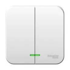 Выключатель Schneider Electric BLNVA065121 2-клавишный с подсветкой 6А, 250B, монтажная пластина (белый) наруж