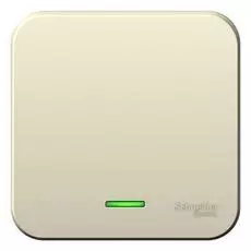 Выключатель Systeme Electric BLNVA101102 1-клавишный с подсветкой, 10А, 250B Молочный наруж