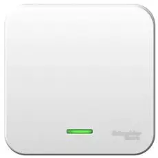 Выключатель Schneider Electric BLNVA101121 1-клавишный с подсветкой, 10А, 250B, монтажная пластина (белый) наруж