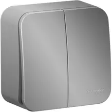 Выключатель Schneider Electric BLNVA105013 2-клавишный 10А, 250B, изолир. пластина Алюминий наруж