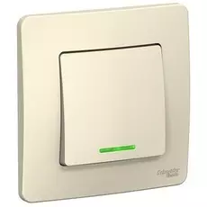 Выключатель Systeme Electric BLNVS006112 1-клавишный с подсветкой, 6А, 250B Молочный внутр