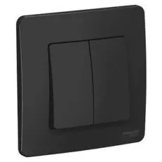 Выключатель Schneider Electric BLNVS010506 2-клавишный, 10А, 250B Антрацит внутр