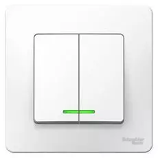 Выключатель Schneider Electric BLNVS010511 2-клавишный с подсветкой, 10А, 250B (белый) внутр