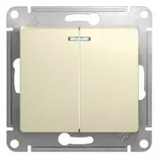 Выключатель Schneider Electric GSL000253 2-клавишный с подсветкой, сх.5а