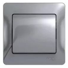 Выключатель Schneider Electric GSL000312 Glossa (алюминий) 1-клавишный, сх.1 (в сборе с рамкой) (кратно 15 шт.)