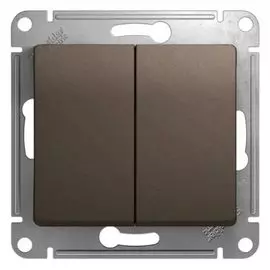 Выключатель Schneider Electric GSL000851 2-клавишный, сх.5, 10АХ шоколад