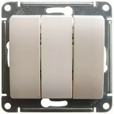 Выключатель Schneider Electric GSL000931 Glossa 3-клавишный сх.3 (молочный)