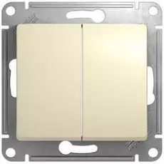 Выключатель Schneider Electric GSL000951 Glossa 2-клавишный сх.5 (молочный)