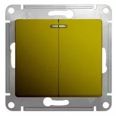 Выключатель Schneider Electric GSL001053 GLOSSA 2-клавишный с подсветкой сх.5а (фисташковый)
