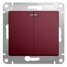 Выключатель Systeme Electric GSL001153 Glossa 2-клавишный с подсветкой сх.5а (баклажановый)