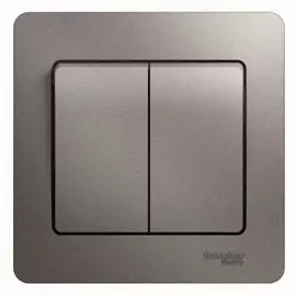 Выключатель Systeme Electric GSL001252 Glossa 2-клавишный сх.5, 10AX (в сборе), платина