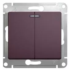 Выключатель Schneider Electric GSL001453 Glossa 2-клавишный с подсветкой сх.5а (сиреневый туман)