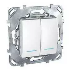 Выключатель Schneider Electric MGU5.0101.18NZD Unica бел двухклавишный 2мод с инд. ламп
