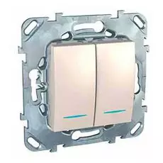 Выключатель Schneider Electric MGU5.0101.25NZD Unica беж двухклавишный 2мод с инд. ламп