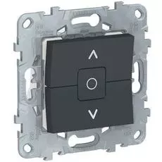 Выключатель Schneider Electric NU520854 UnicaNew, антрацит, для жалюзи, 2-клавишный, с фиксацией, сх