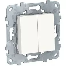 Выключатель Schneider Electric NU521118 UnicaNew, белый, 2-клавишный, сх. 5, 10 AX, 250В