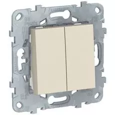 Выключатель Schneider Electric NU521144 UnicaNew, беж, 2-клавишный, сх. 5, 10 AX, 250В