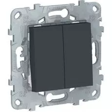 Выключатель Schneider Electric NU521154 UnicaNew, антрацит, 2-клавишный, сх. 5