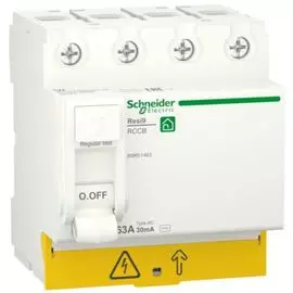 Выключатель дифференциального тока (ВДТ, УЗО) Schneider Electric RESI9 63А 4P 30мА тип AC