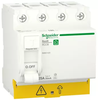 Выключатель Schneider Electric RESI9 R9R61425 дифференциального тока (УЗО) 25А 4P 30мА тип A