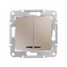 Выключатель Schneider Electric SDN0300368 Sedna 2-клавишный с подсветкой 10А, 250 В, IP20 (сх.5) (титан)