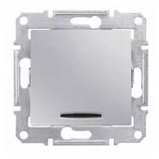 Выключатель Schneider Electric SDN1400160 Sedna 1-клавишный с подсветкой 10 А (сх.1) (алюминий)