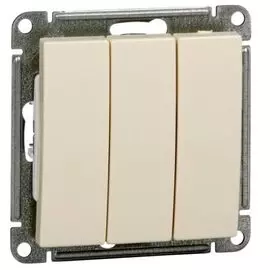 Выключатель Systeme Electric VS0510-351-2-86 Wessen 59 3-клавишный, 10АХ бежевый