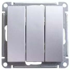 Выключатель Systeme Electric VS0510-351-5-86 Wessen 59 3-клавишный, 10АХ матовый хром