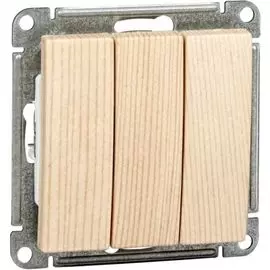 Выключатель Schneider Electric VS0510-351-7-86 Wessen 59 3-клавишный, 10АХ сосна