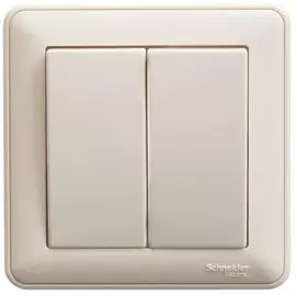 Выключатель Schneider Electric VS510-252-28 Wessen 59 Беж 2-клавишный, 10А (в сборе)